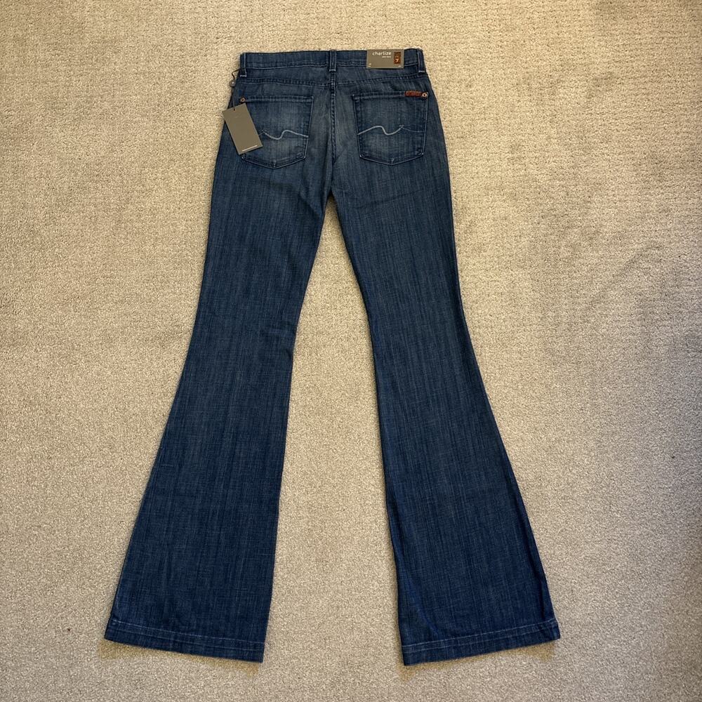 7 For All Mankind Charlize Slim Flare Jeans Women's Size 28 NWT Western Cowgirl - Picture 10 of 11